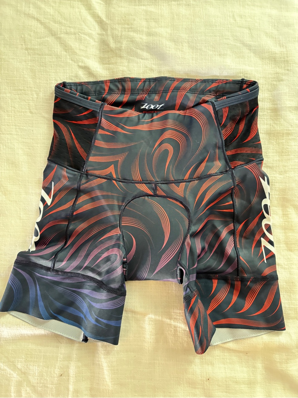 Zoot Black with Red & Purple Wave-Print Women’s Athletic Shorts-LIKE NEW
